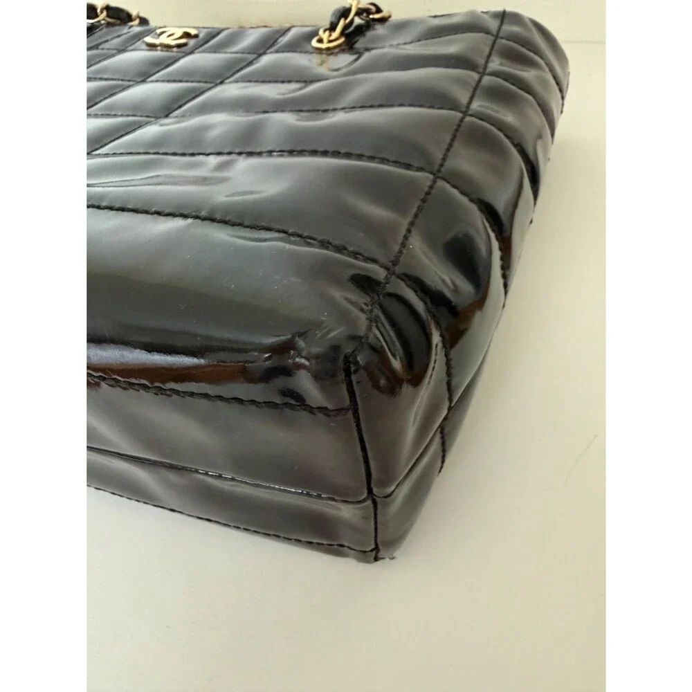 Chanel Patent Leather Grand Shopping Bag